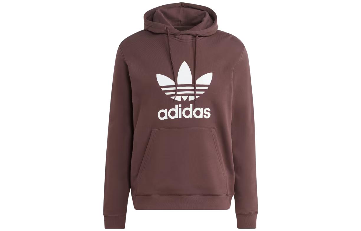 adidas Adicolor Classics Trefoil Hoodie Shadow Brown Logo Sweatshirt IM4499