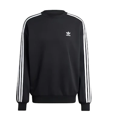 adidas Adicolor Crewneck Striped Logo Breathable Long Sleeve Sweatshirt Black IZ1829