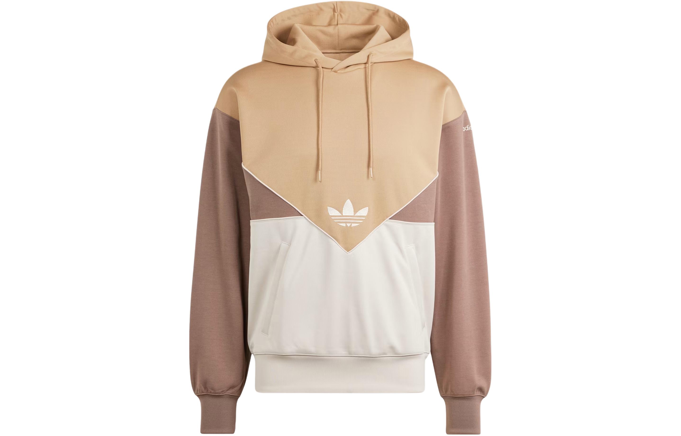 adidas Adicolor Cutline Hoodie Cardboard Yellow Logo Patchwork Pullover IU2369