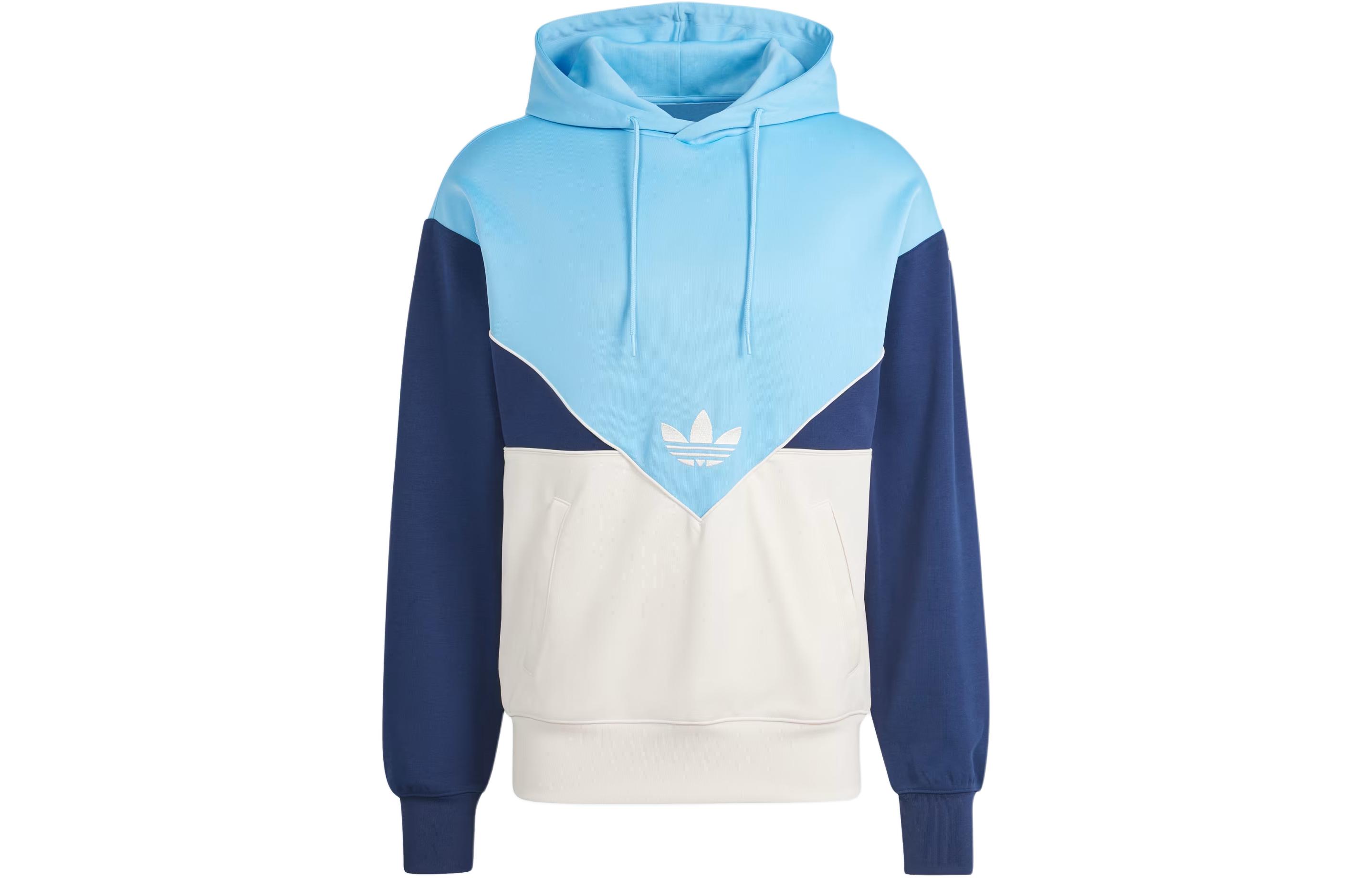 adidas Adicolor Cutline Hoodie Colorblock Logo Blue Long Sleeve Hoodie IM9463