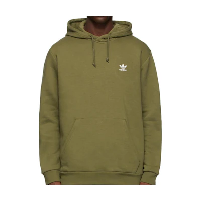 adidas Adicolor Essentials Trefoil Hoodie FW22 Green Embroidered Logo Pullover 221751M202009