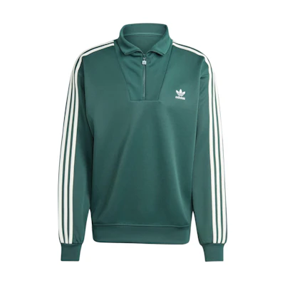 adidas Adicolor Funnel Neck Track Top Mineral Green Striped Sweatshirt IZ2502