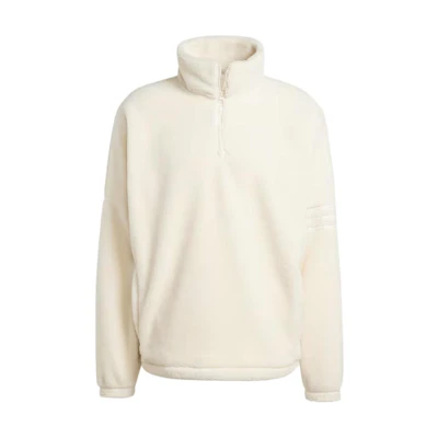 adidas ADICOLOR FW24 Fleece Half-Zip Pullover Sweatshirt Cream White IY4911