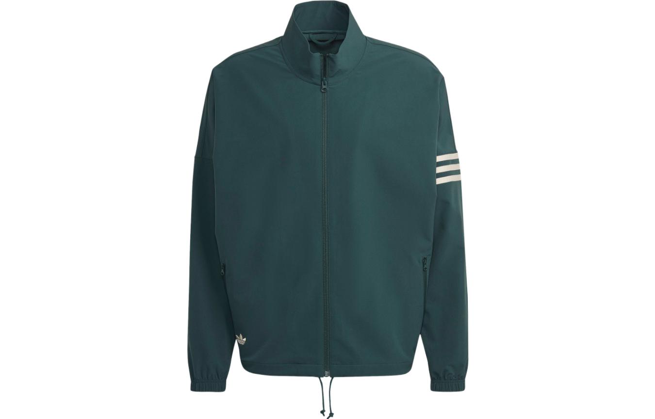 adidas ADICOLOR Green Straight-Cut Casual Jacket with Side Stripe Details HR8653