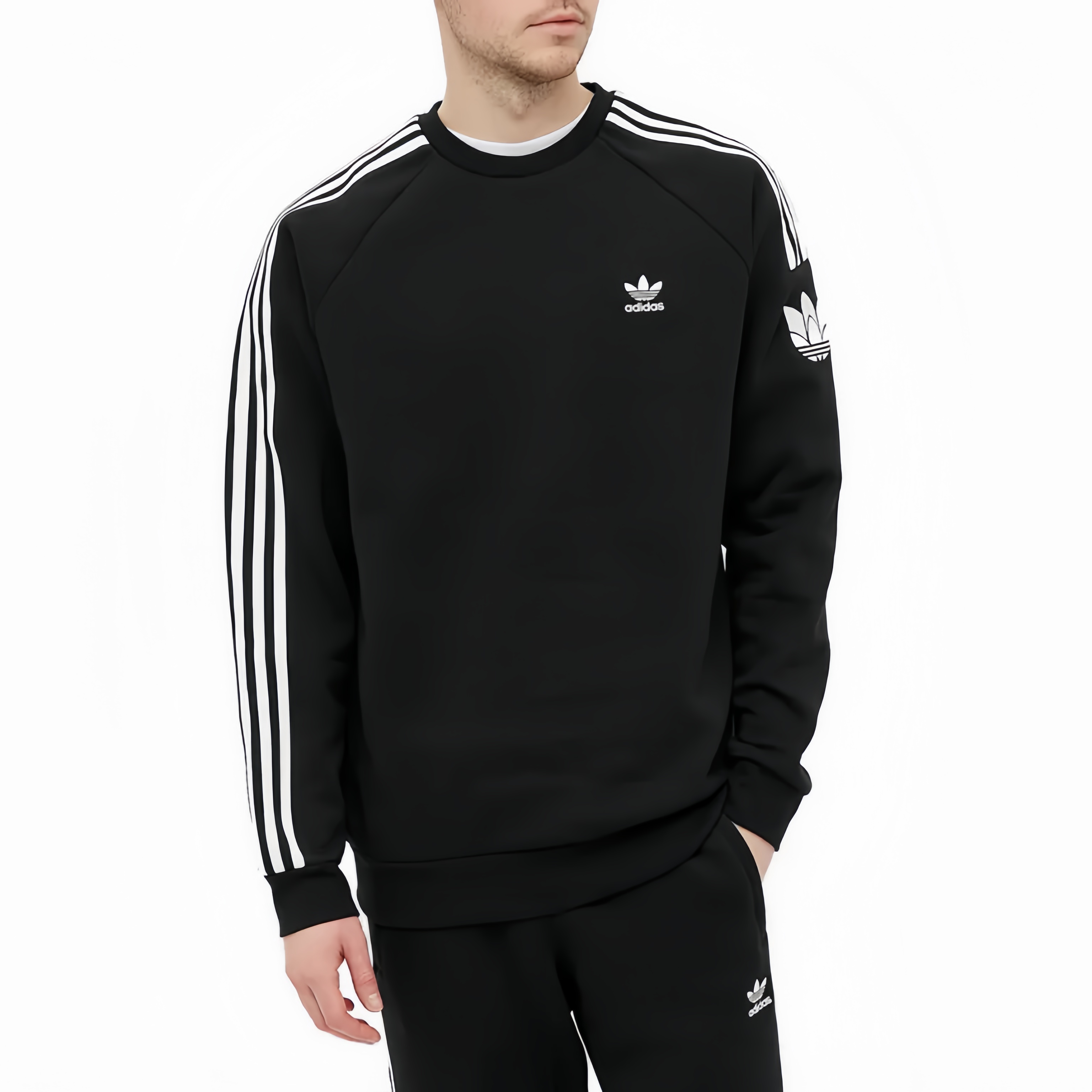 Purchase adidas Adicolor Originals Baju Hitam Logo dengan Rekaan 3 Jalur GN3545