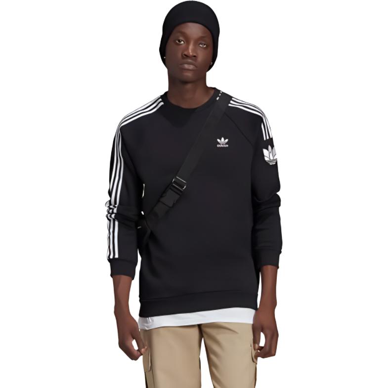 Sizing adidas Adicolor Originals Baju Hitam Logo dengan Rekaan 3 Jalur GN3545