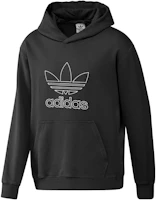 adidas ADICOLOR Outline Hoodie Black - Retro Loose-Fit Logo Print Pullover IU2373 adidas ADICOLOR Outline Hoodie Black - Retro Loose-Fit Logo Print Pullover IU2373
