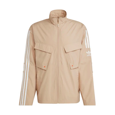 adidas ADICOLOR PARLEY Light Brown Outdoor Jacket with Logo & Utility Pockets HL9397