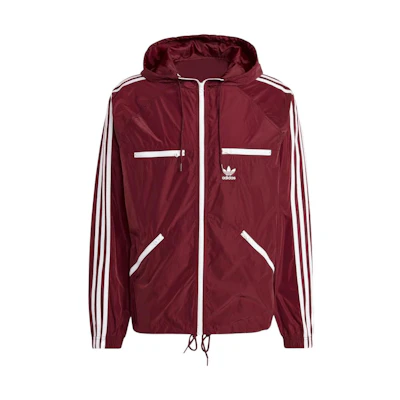 adidas Adicolor Red Embroidered Logo Zip Hoodie Jacket IB9960