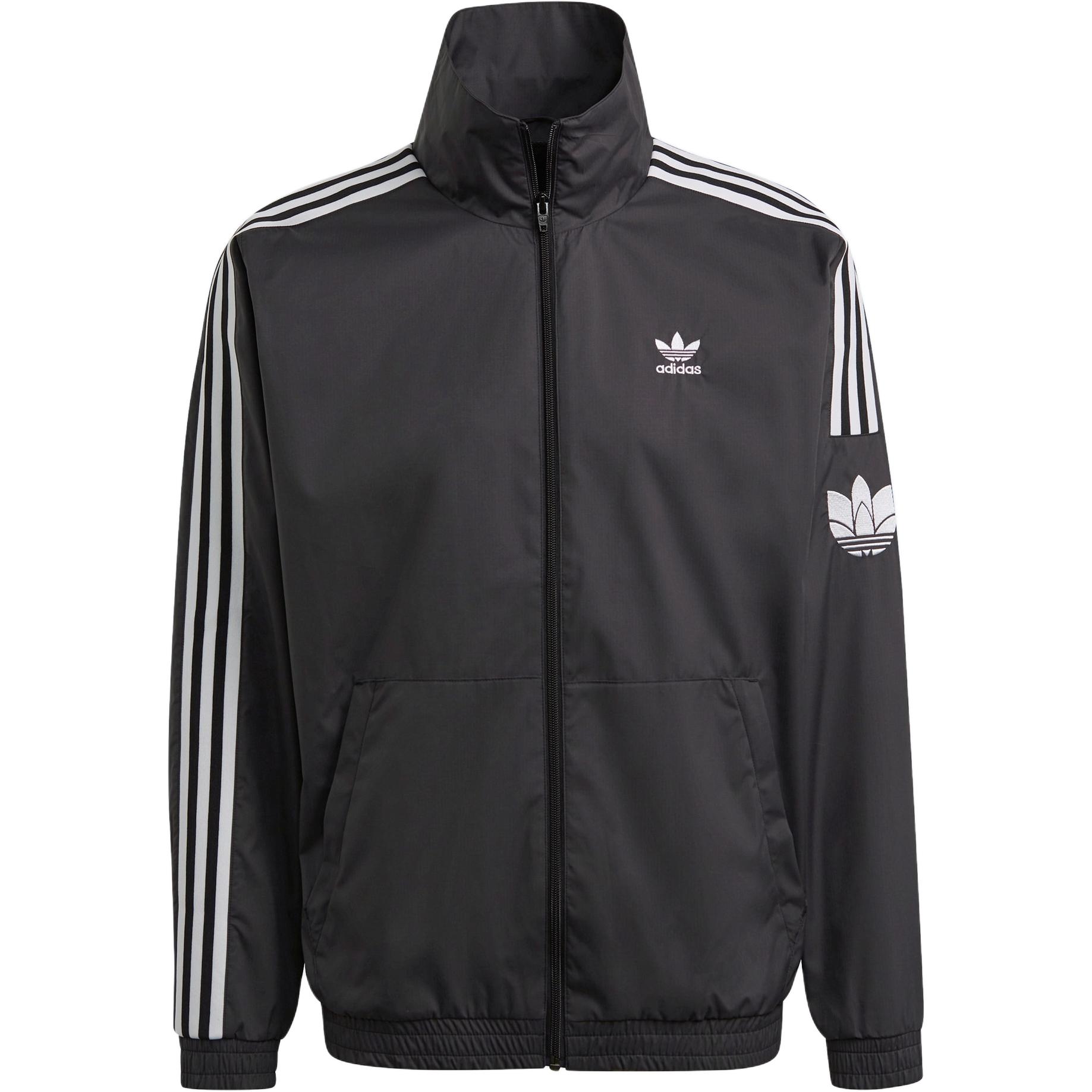 adidas ADICOLOR Retro Logo Striped Track Jacket Black Unisex Outdoor Sportswear JM2716