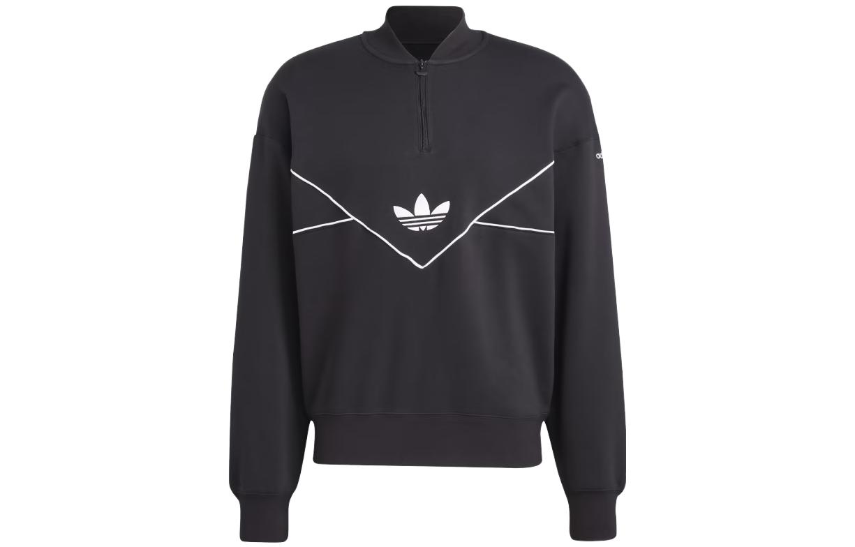 adidas Adicolor Seasonal Archive Half-Zip Crew Sweatshirt Black Pullover HR5339