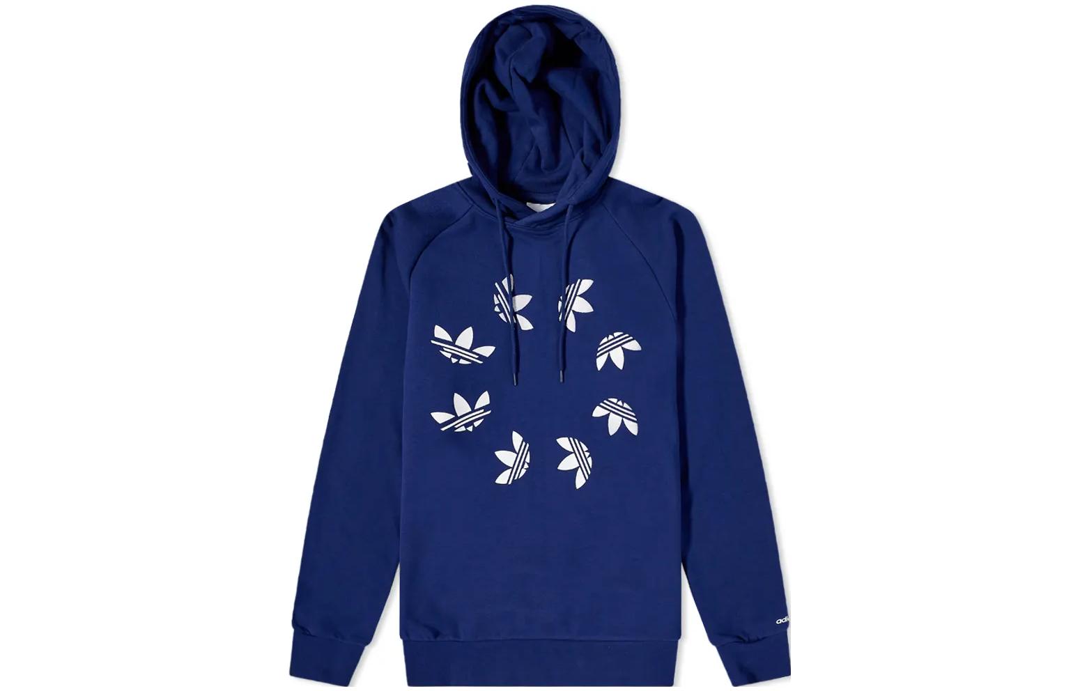 adidas ADICOLOR Solid Logo Print Drawstring Hoodie Blue H37741