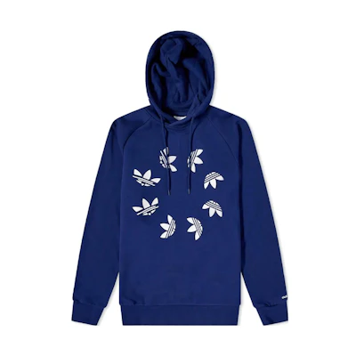 adidas ADICOLOR Solid Logo Print Drawstring Hoodie Blue H37741