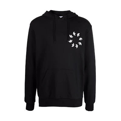 adidas Adicolor Spinner Kangaroo Pocket Logo Print Hoodie Black () HC4490
