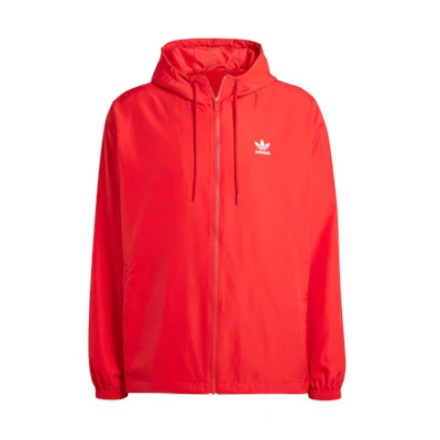 adidas Adicolor Trefoil Red Windbreaker Full-Zip Hooded Jacket IR9857