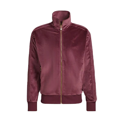 adidas ADICOLOR Velour Track Jacket Red Classic Zip-Up Style H11376
