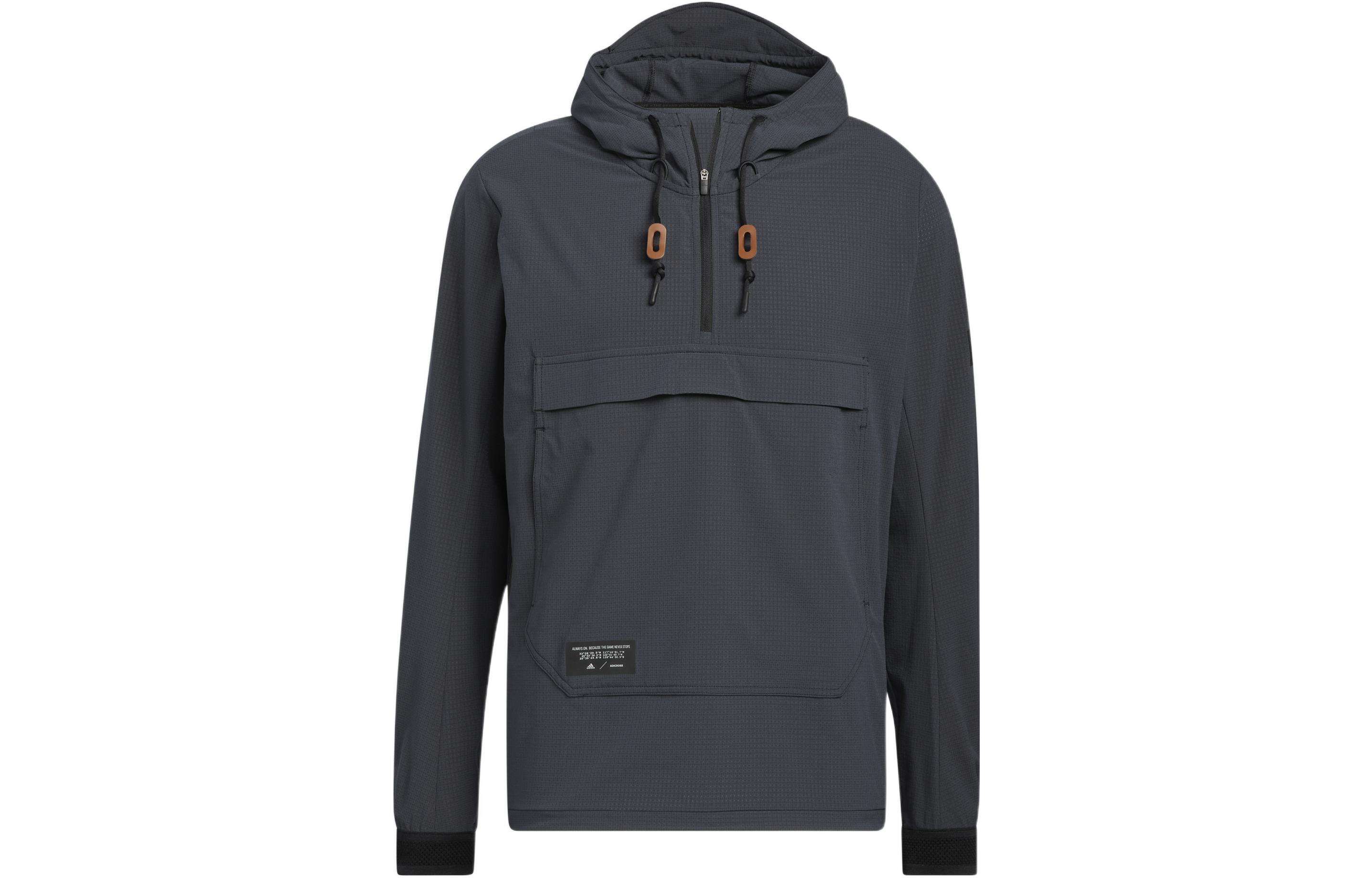 adidas Adicross Anorak Golf Woven Hoodie Carbon Black HG1129
