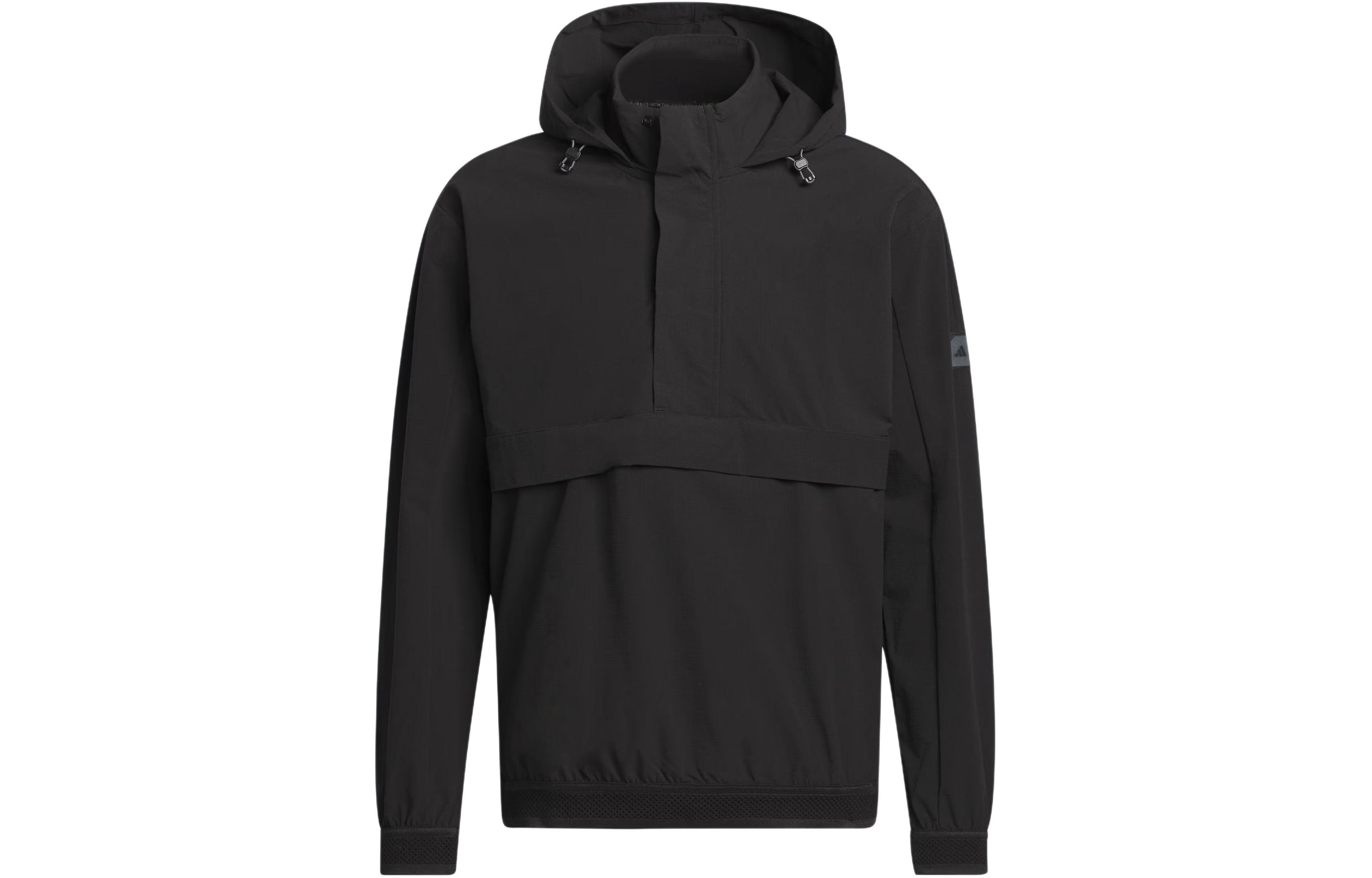 adidas Adicross Anorak Pullover Golf Jacket Black Multicolor Hoodie IS8898