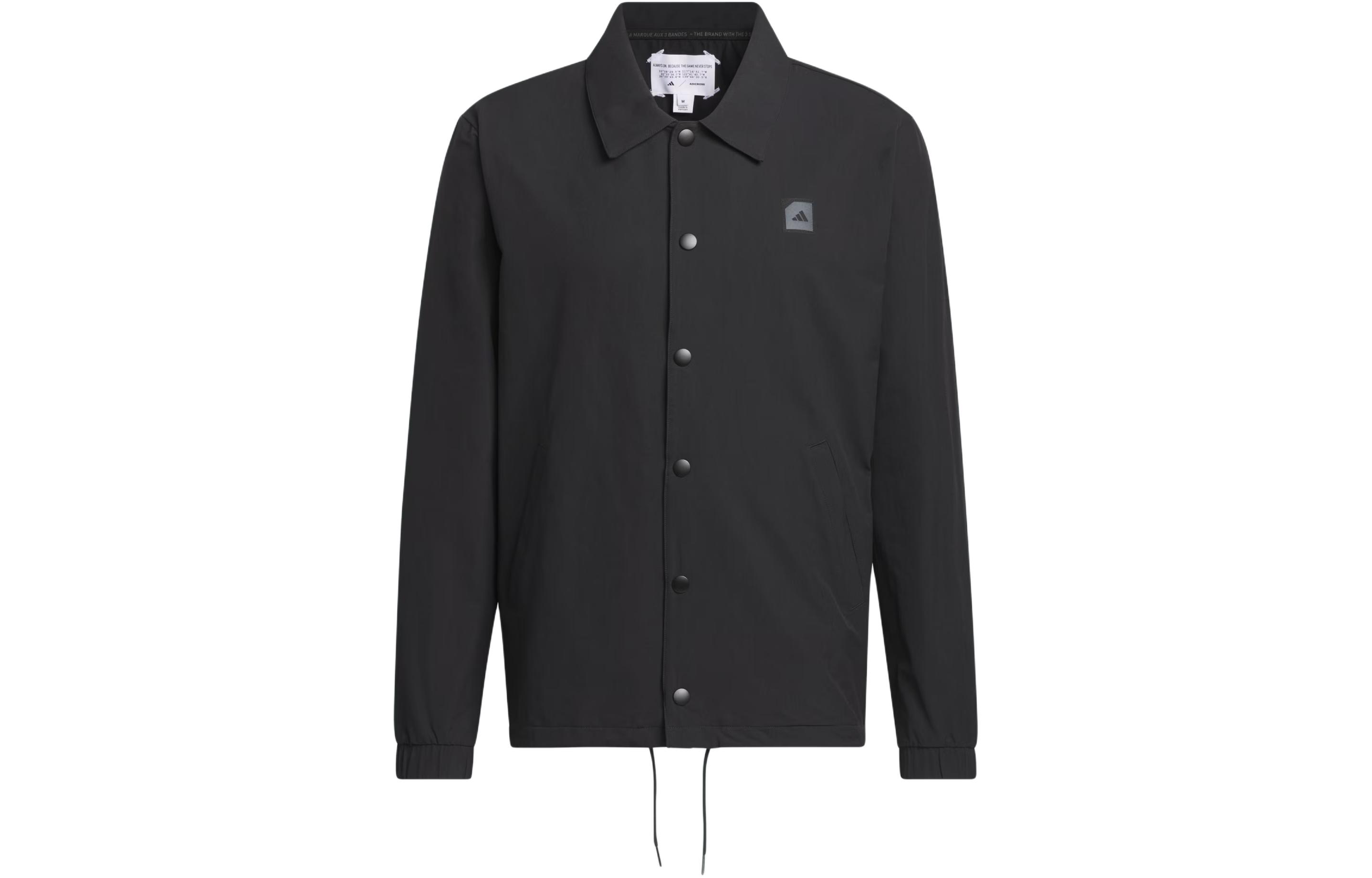 adidas Adicross Coaches Jacket Black Long Sleeve Letter Print Outerwear IT8324