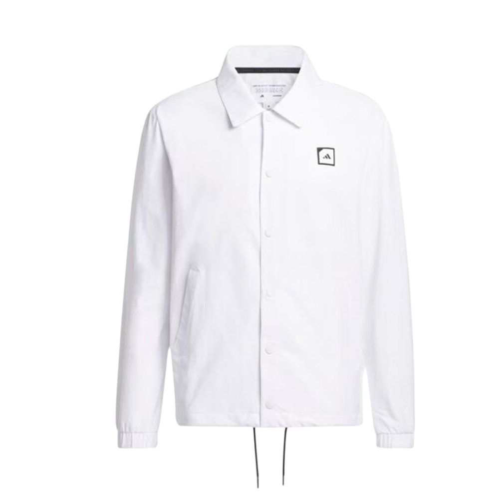 adidas Adicross Coaches Jacket Golf Long Sleeve Button-Up - White () IN9258