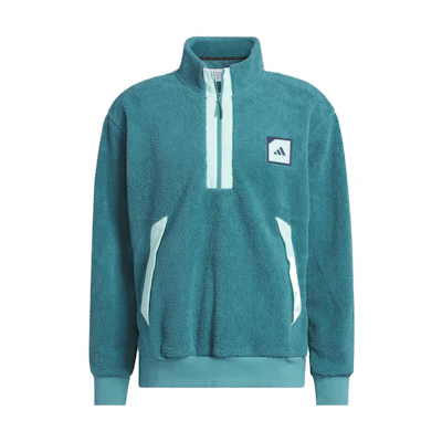 adidas Adicross Padded Fleece Half-Zip Jacket Arctic Blue Mens Sportswear Retro Style IB1972