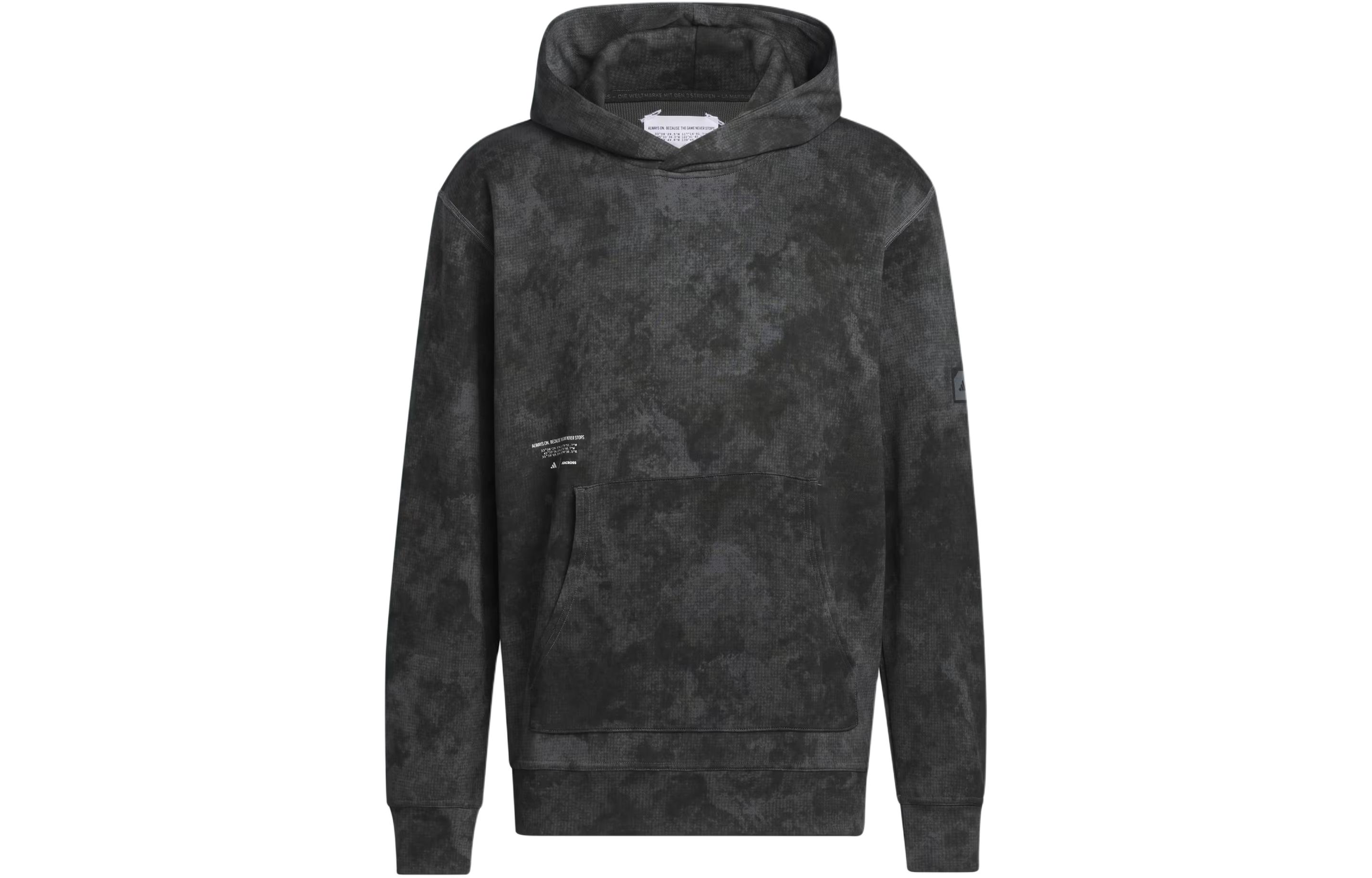 adidas Adicross Tie-Dye Black Pullover Hoodie Loose Fit Long Sleeve IT8327