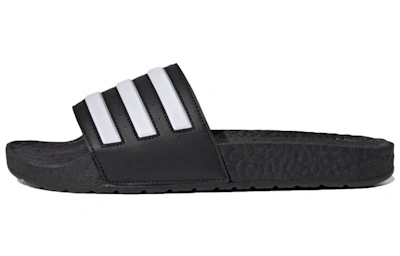 adidas Adilette Boost Slides 'Black White Stripes'