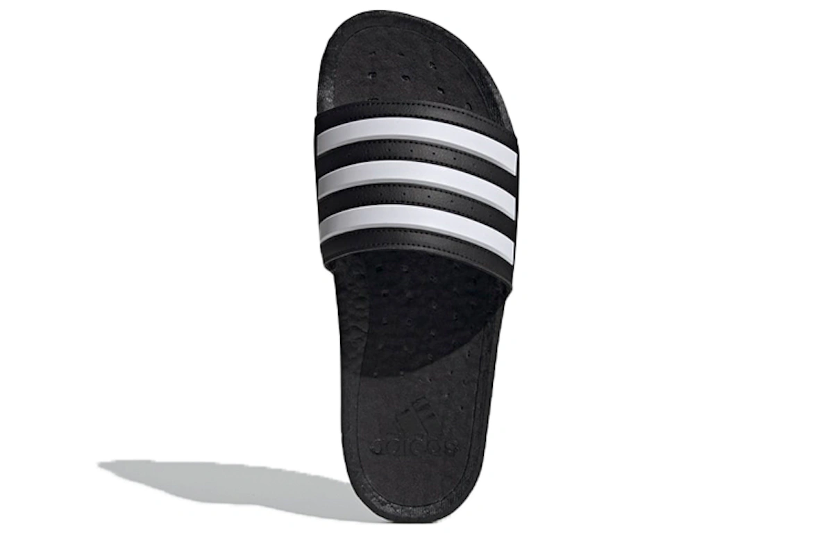 adidas Adilette Boost Slides 'Black White Stripes'