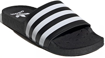 adidas Adilette Boost Sandalias 'Core Black White' FU9884 Lookbook adidas Adilette Boost Sandalias 'Core Black White' FU9884