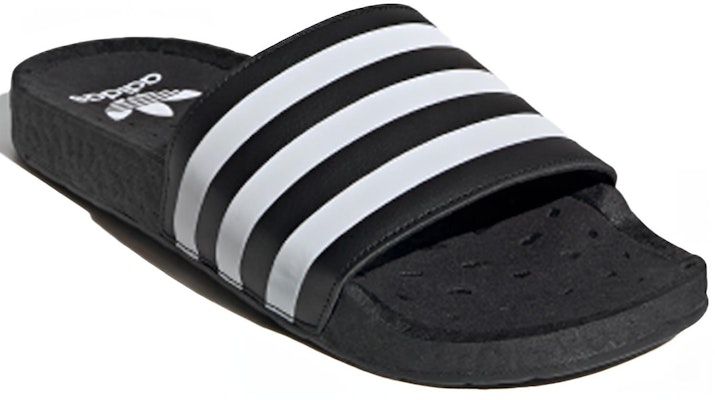 adidas Adilette Boost Slides 'Core Black White' FU9884 Lookbook adidas Adilette Boost Slides 'Core Black White' FU9884