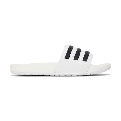 adidas Adilette Boost Slides 'White Black Stripes'