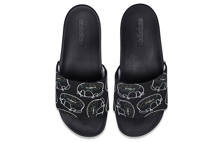 Shop adidas Adilette CF+ 黑白色 拖鞋 => adidas Adilette CF+ 黑白色 拖鞋