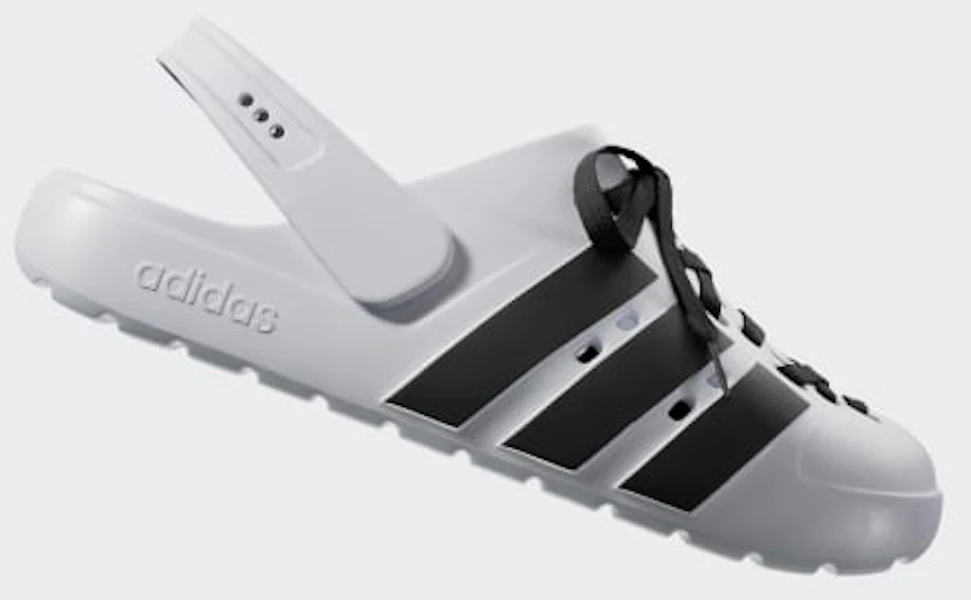 阿迪达斯 Adilette Clog 2.0 云白/核心黑/金属金 JR4027 Lookbook 阿迪达斯 Adilette Clog 2.0 云白/核心黑/金属金 JR4027