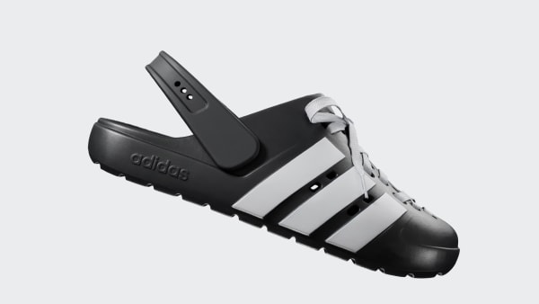 Lookbook Adidas Adilette Clog 2.0 Noir/Blanc/Noir Core JR4025
