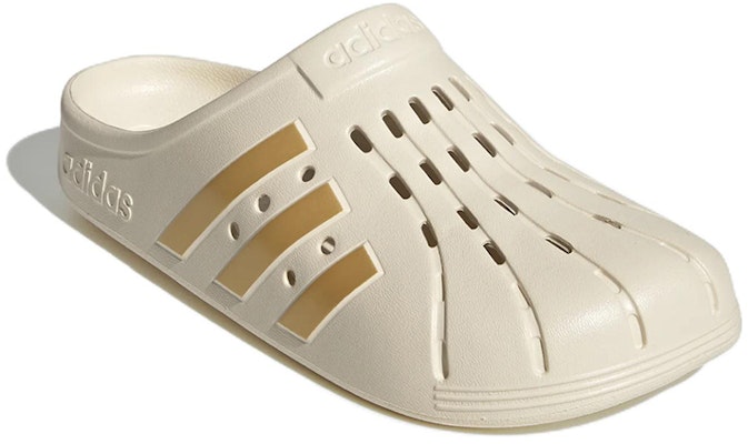 adidas Adilette Clog 'Wonder White Gold Metallic' GY1827 Lookbook adidas Adilette Clog 'Wonder White Gold Metallic' GY1827