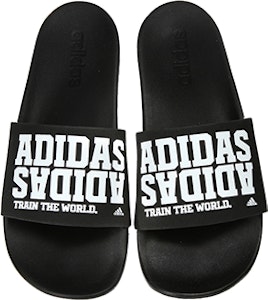 adidas Adilette Cloudfoam Plus 運動搭拖 女款 黑白 Shop adidas Adilette Cloudfoam Plus 運動搭拖 女款 黑白