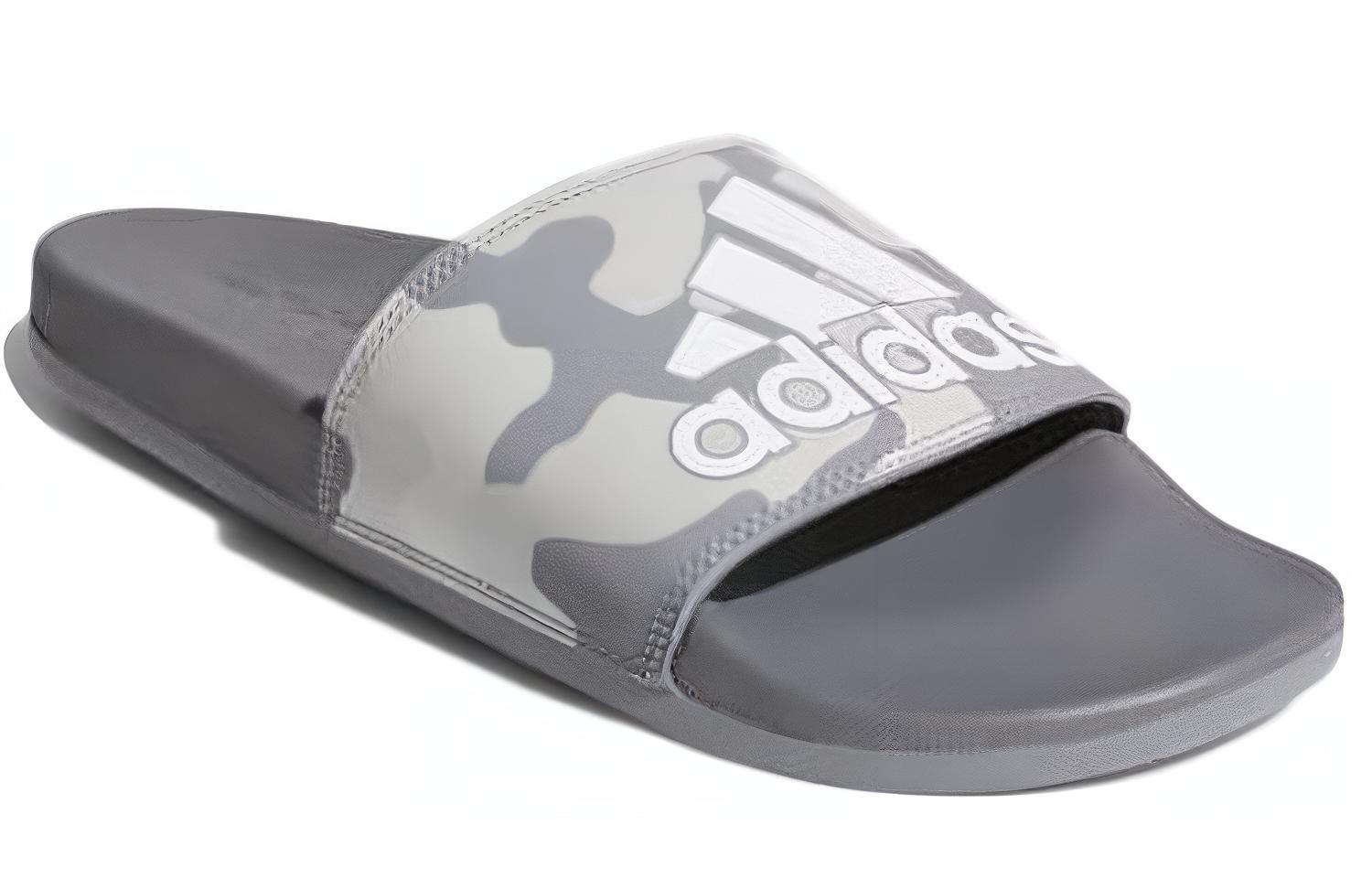 Lookbook 阿迪达斯 Adilette Cloudfoam 休閒運動拖鞋 灰色