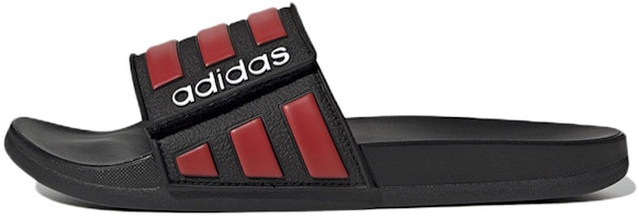 adidas Adilette Comfort Adjustable Slides 'Black Red' GZ5890 adidas Adilette Comfort Adjustable Slides 'Black Red' GZ5890