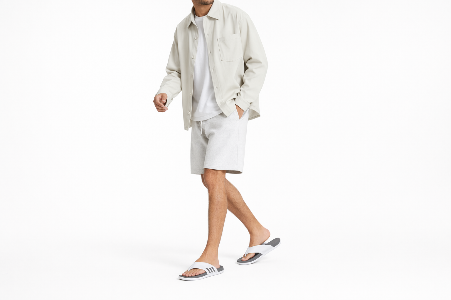 Order adidas originals Adilette 運動拖鞋 男款 灰白