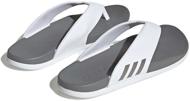 adidas Adilette Comfort Flip Flop 'White Grey' HQ4459 Shop adidas Adilette Comfort Flip Flop 'White Grey' HQ4459