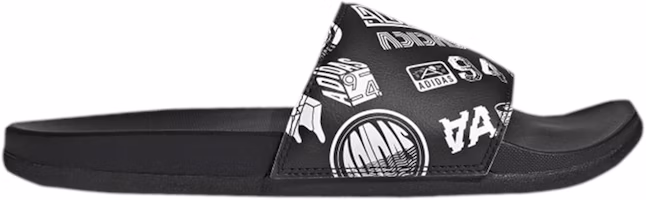 adidas Adilette Comfort Slide 'All Over Logos - Black' FZ1750 adidas Adilette Comfort Slide 'All Over Logos - Black' FZ1750