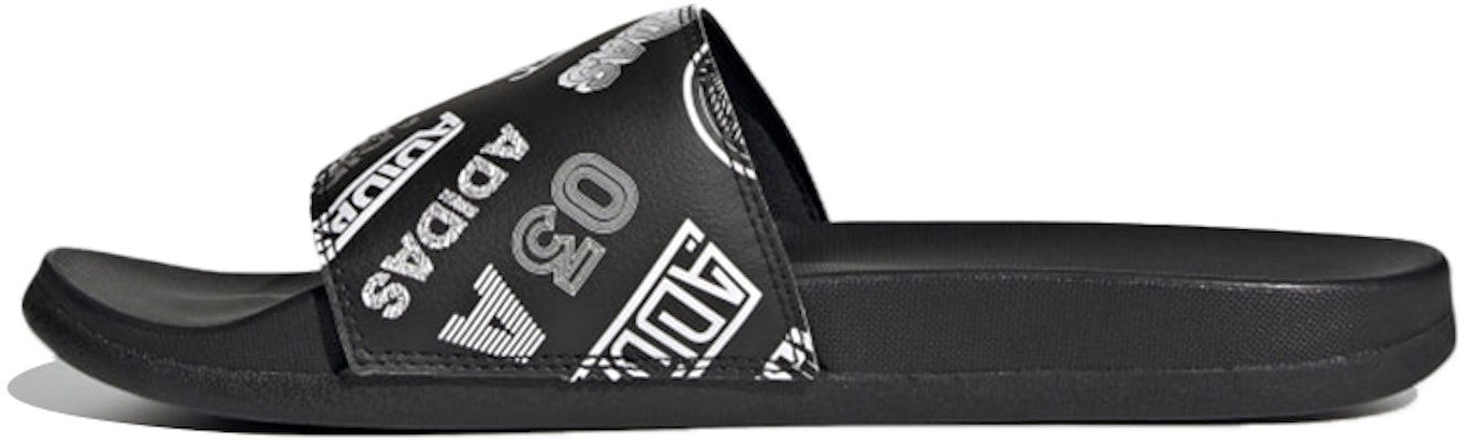 adidas Adilette Comfort Slide 'All Over Logos - Black' FZ1750 Buy adidas Adilette Comfort Slide 'All Over Logos - Black' FZ1750