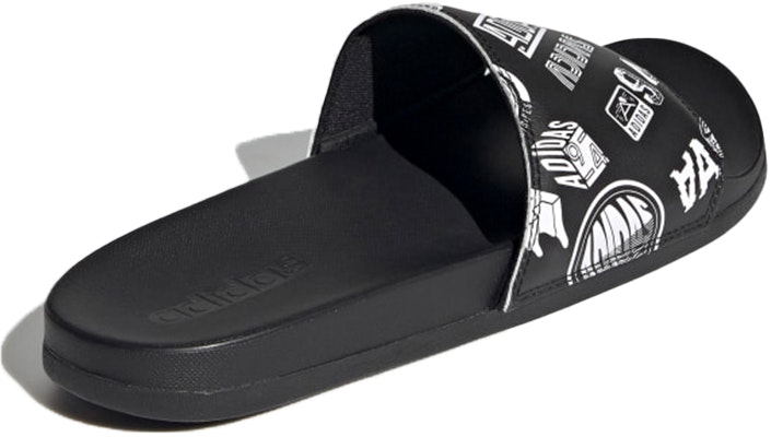 adidas Adilette Comfort Slide 'All Over Logos - Black' FZ1750 Shop adidas Adilette Comfort Slide 'All Over Logos - Black' FZ1750