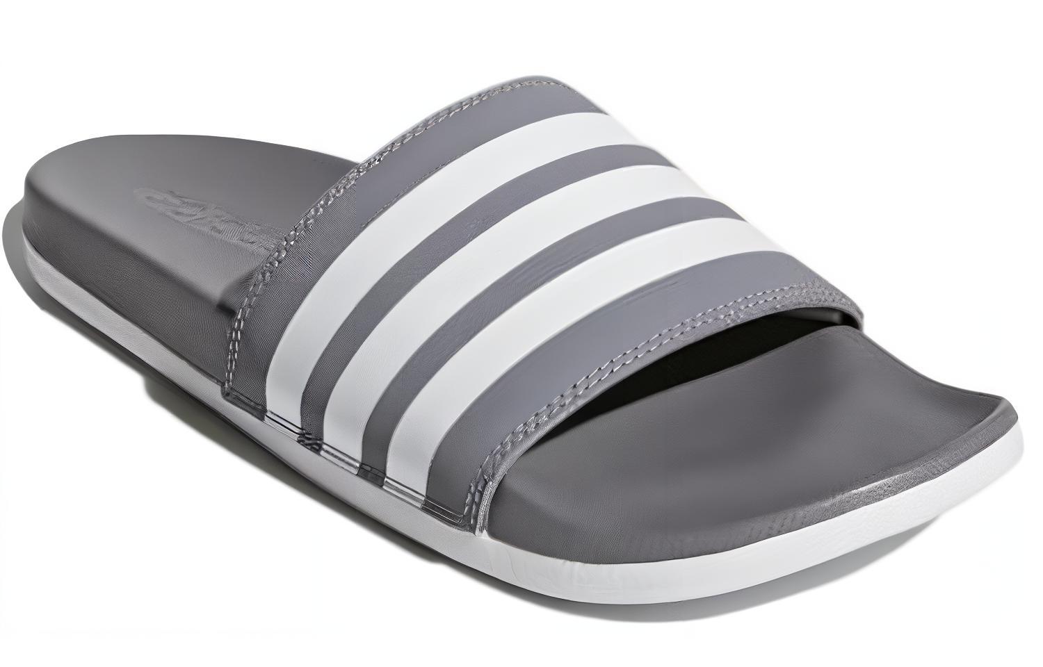 Lookbook adidas Adilette Cloudfoam 休閒運動拖鞋 灰白