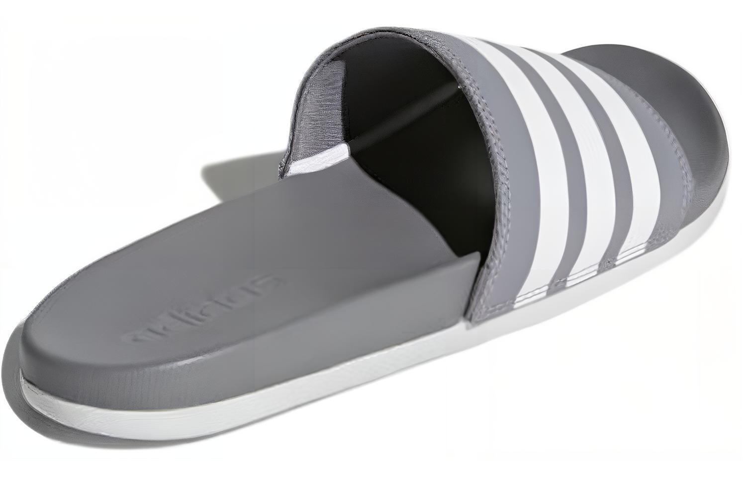 Shop adidas Adilette Cloudfoam 休閒運動拖鞋 灰白