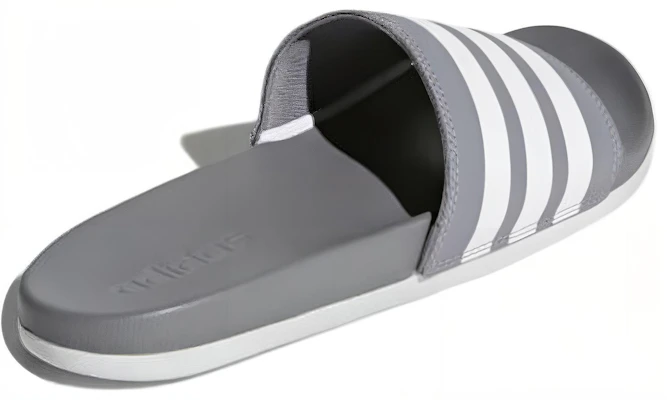 adidas Adilette Cloudfoam 休閒運動拖鞋 灰白 Shop adidas Adilette Cloudfoam 休閒運動拖鞋 灰白