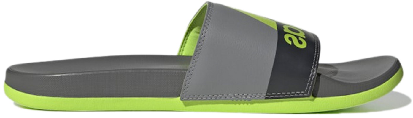 adidas Adilette Comfort Slide 'Grey Semi Solar Slime' GV9715 Order adidas Adilette Comfort Slide 'Grey Semi Solar Slime' GV9715
