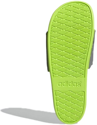 adidas Adilette Comfort Slide 'Grey Semi Solar Slime' GV9715 Details for adidas Adilette Comfort Slide 'Grey Semi Solar Slime' GV9715