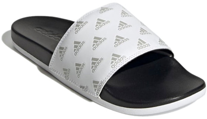 阿迪达斯 Adilette 舒适拖鞋 '重复 Logo - 白色' GV9737 Lookbook 阿迪达斯 Adilette 舒适拖鞋 '重复 Logo - 白色' GV9737