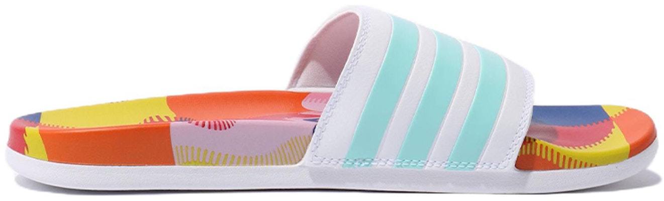 adidas Adilette Comfort Slide 'White Clear Aqua' GX7220 Order adidas Adilette Comfort Slide 'White Clear Aqua' GX7220